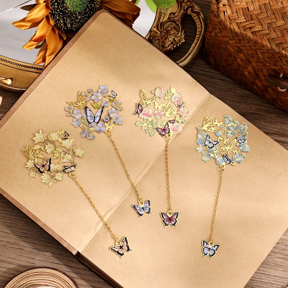 2 قطعة مجموعة الإشارات المرجعية المعدنية على شكل فراشة مجوفة أنيقة شرابة الإشارات المرجعية علامة كتاب كبيرة لمحبي الكتب الطلاب المعلمين