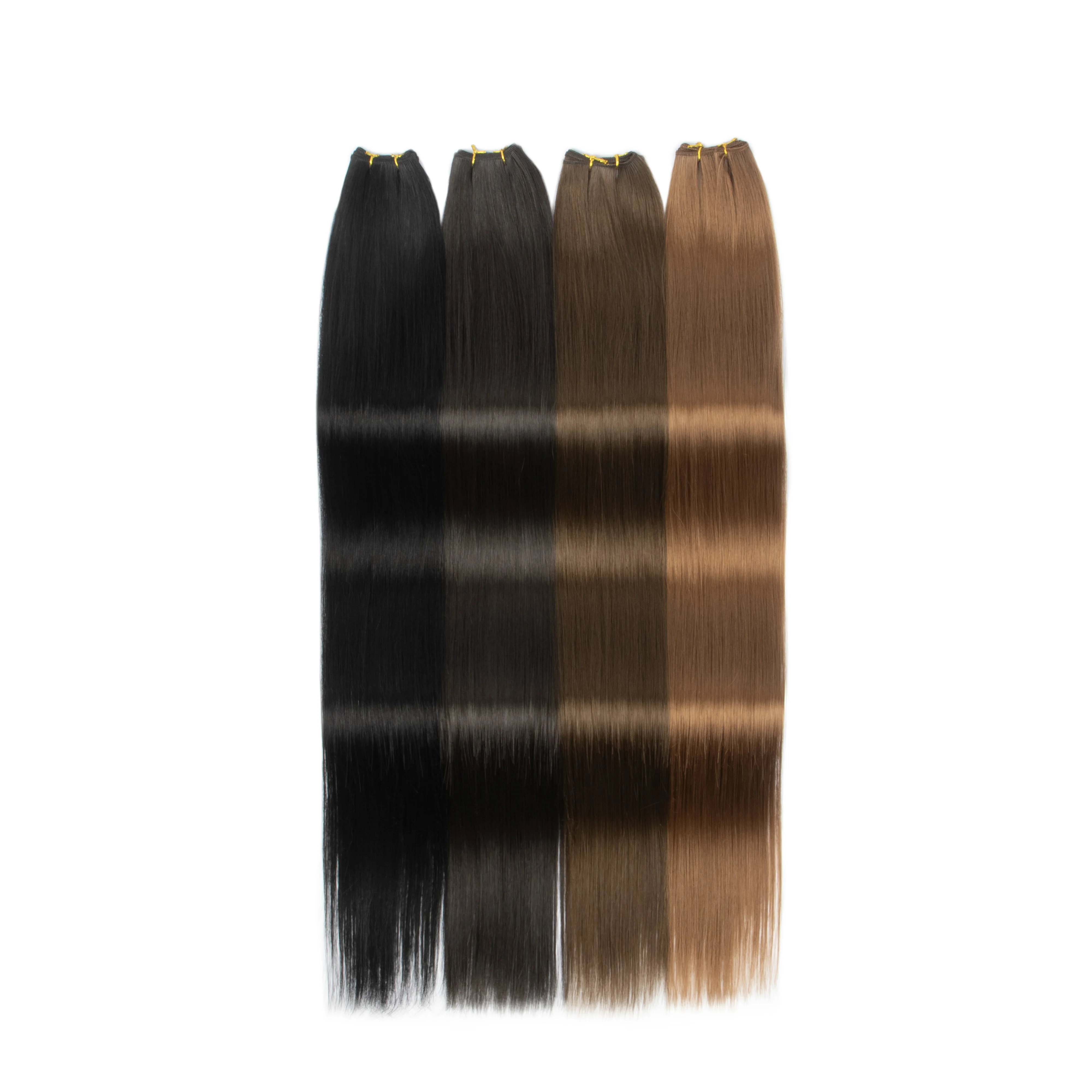 Knochenglatte Haarbündel Salon-Qualität Natürliche Haarverlängerungen Kunstfasern Superlange Synthetische Yaki-Glatthaar-Webungen Voluminös von Ansatz bis Spitze – Detail 2