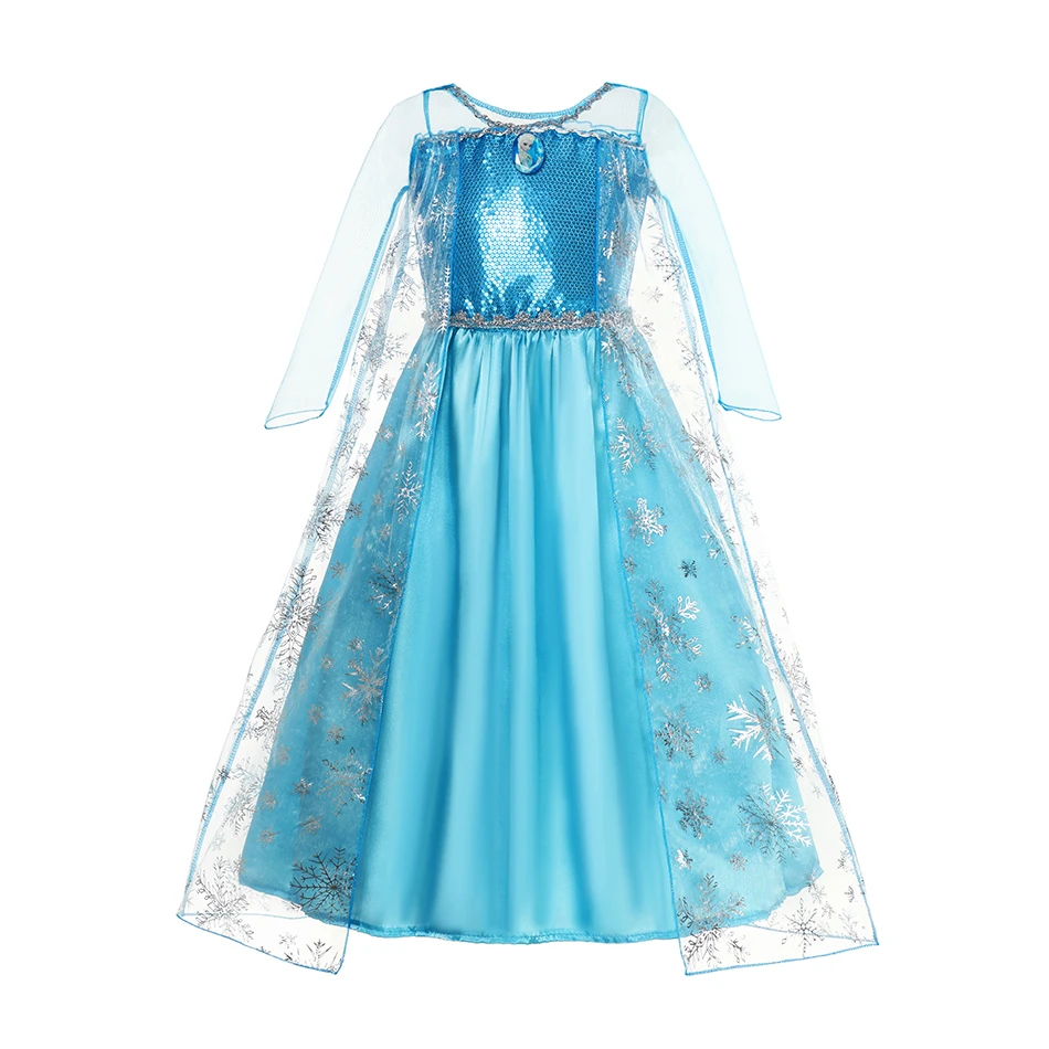 Elsa Dress for Girls Elsa Costume Snow Queen Anna Dress Cosplay Birthday Party Children Kids Carnival Girl Frozen Costume 2024