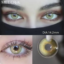 MIL CREEK 2PCS Color Contact Lenses for Eyes Prescription Fashion Circle Colored Lenses Beauty Pupil One Year Use with degree