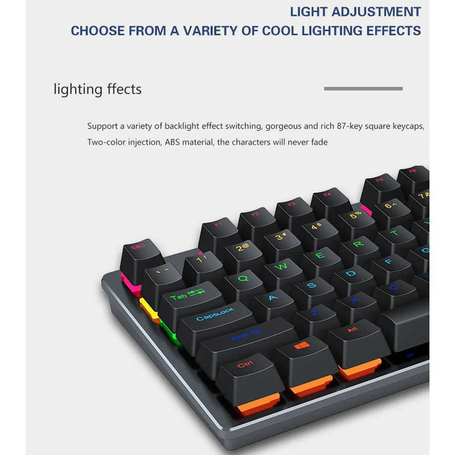 Imagem -05 - Backlit Gaming Teclado Mecânico Gamer Mechanic Kit Rgb pc Usb Wired Keypad Ergonomic Mini Computer Key Board