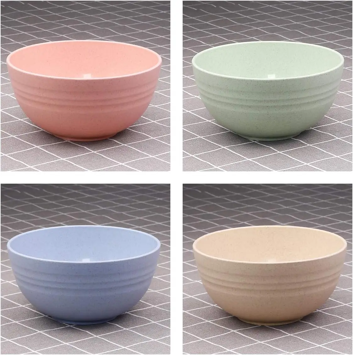 Unbreakable Cereal Bowls - Wheat Straw Fiber Lightweight Bowl Sets 4 - Dishwasher & Microwave Safe - for,Rice,Soup Bowls (24 OZ)