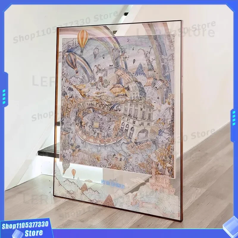 2025 New French Cream Style Silk Scarf Acrylic Hanging Painting Light Luxury Simple High Sense Decorative Art for Entry