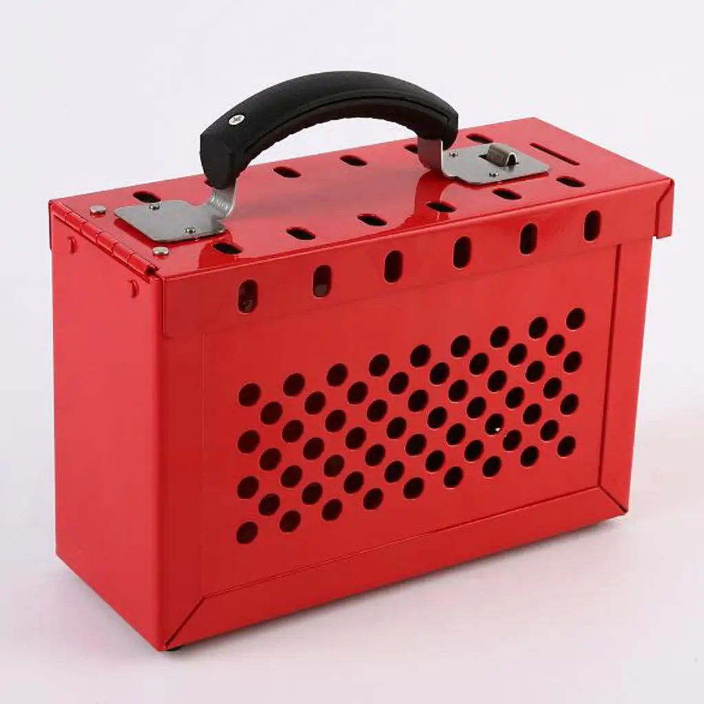

Lockout Tagout Lock Box, Latch Tight Portable Group Lock Box for Up to 12 Padlocks