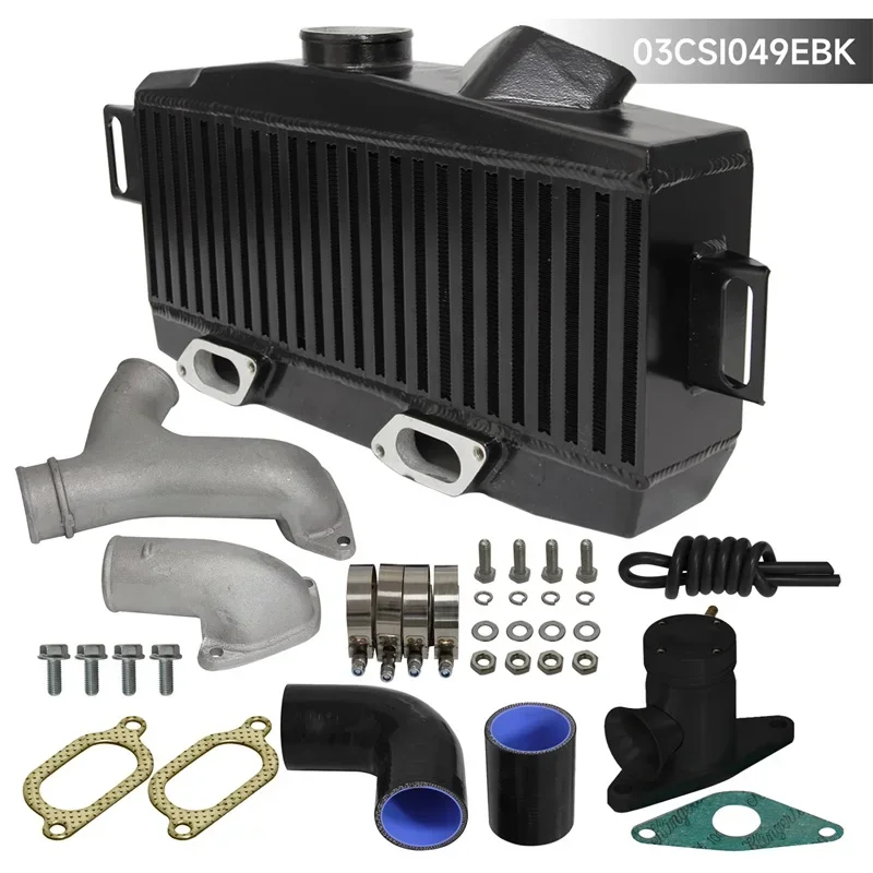 ブラック/シルバー バー&プレート インタークーラー パフォーマンス トップマウント &Y パイプキット スバル WRX/STI EJ257 EJ255 2.5L + ネジ + BOV 08-15 に適合