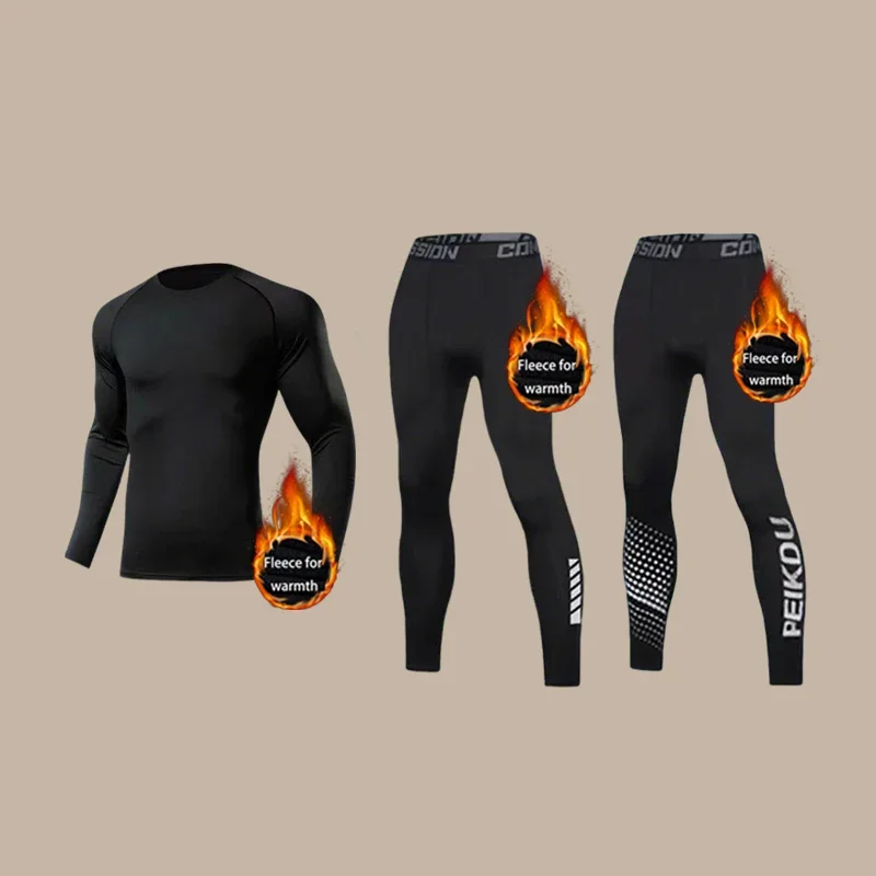 مجموعة ملابس داخلية حرارية لخريف وشتاء 2025، بطانة صوف سميكة، دفء مزدوج، طبقة أساسية رياضية، بيجامات ناعمة