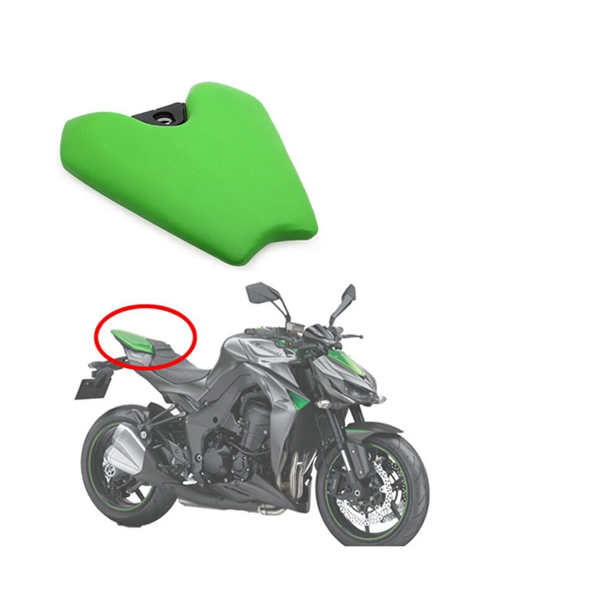 Motorcycle PU Rear Passenger Cushion for Z1000 2014 2015 2016 2017 2018 2019 2020(Green)