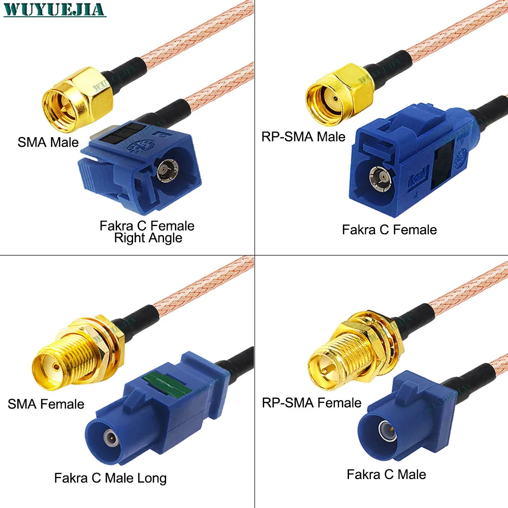 

SMA Male / RP-SMA Female to Fakra RF Cable Blue C Male / Female Connector RG-316 RF Coaxial Pigtail Jumper для VW Seat Benz Ford