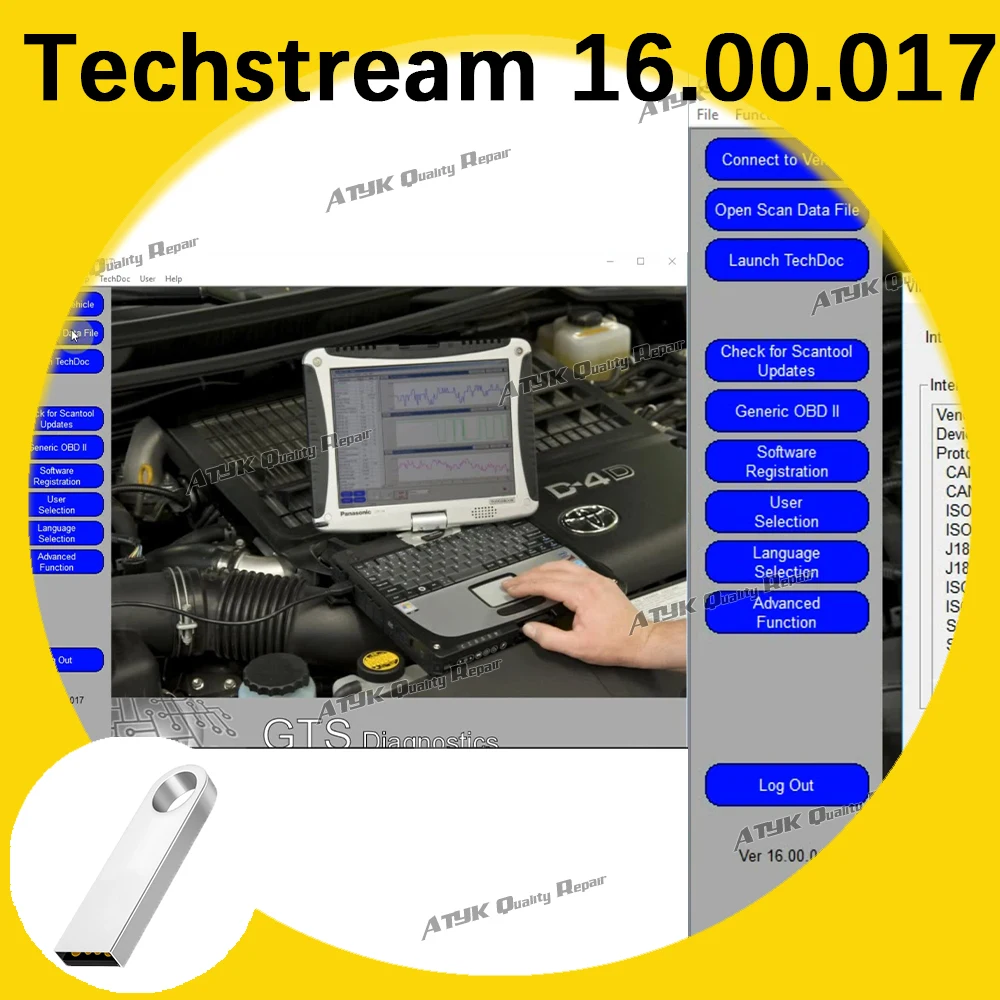 Techstream V16.00.017 for OTC Scanner for MINI VCI diagnostics for cars Repair Tool auto data base inspection tools car software