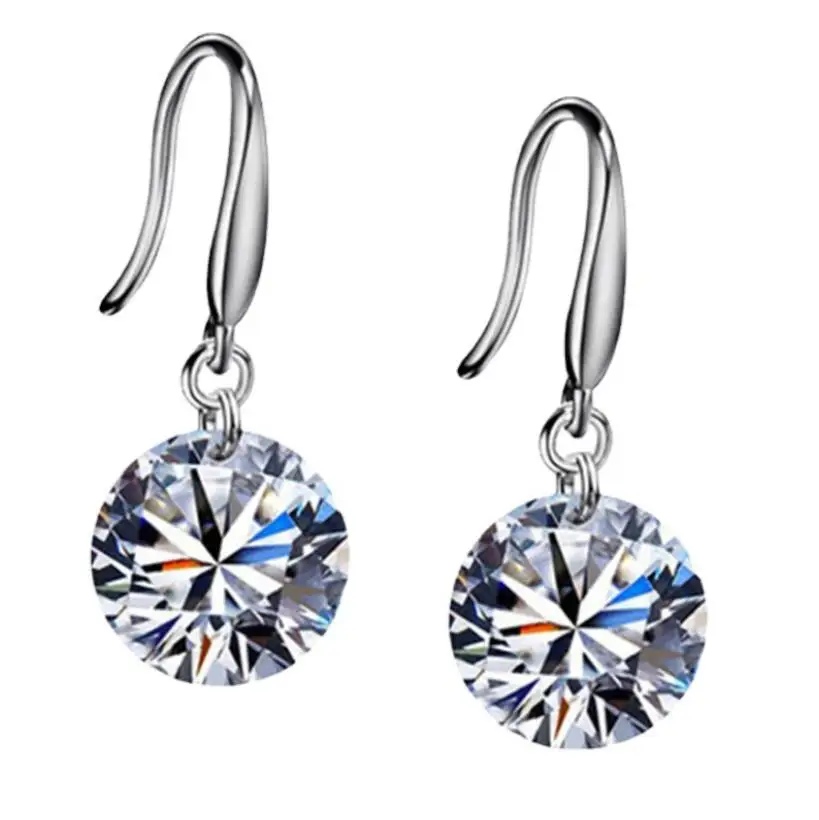 1 Carat Moissanite Earrings Women 925 Sterling Silver Drop Earrings 14k White Gold Plated Lab Diamond Pendant Earrings Jewelry