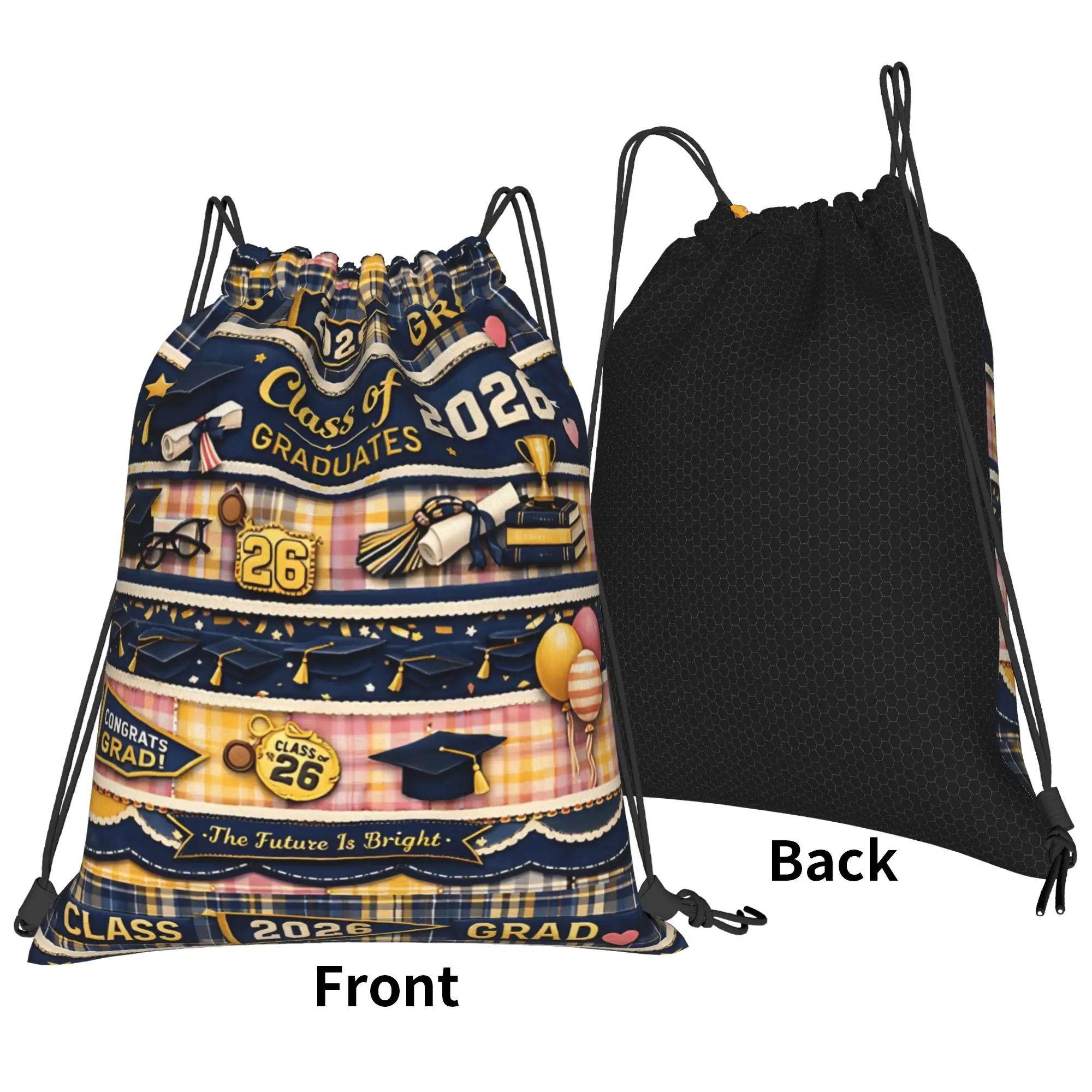 Class Of 2026 Graduation Portable Hiking Drawstring Bags Riding gym Backpack Grad Gife Storage Backpacks