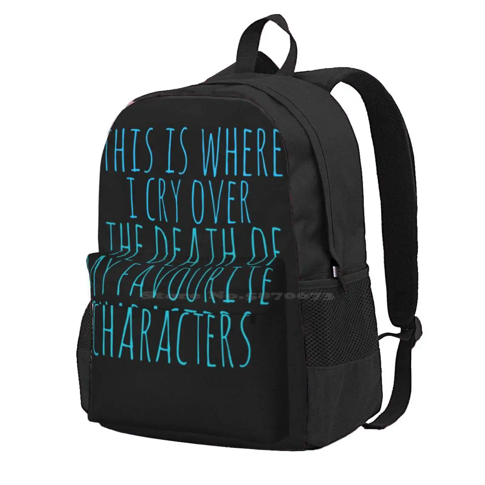 A Pillow To Cry Over The Death Of Favourite Characters Hot Sale Schoolbag Backpack Fashion Bags Book Lover Books Geek Nerd