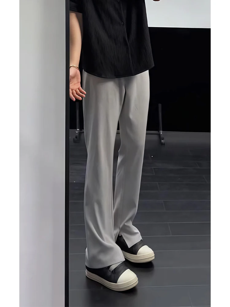 

Мужские летние тонкие прямые брюки из ледяного шелка Light ey Slit Ice Silk Slim Fit CleanFit Sle для повседневной носки и отдыха