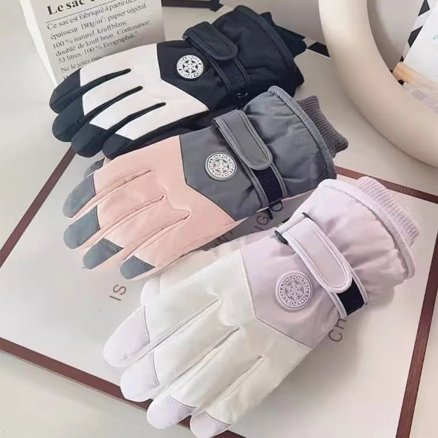 Winter Warm Ski Gloves For Women Men Windproof Waterproof Adjustable Cycling Motorcycle Glove Casual Outdoor Sport Plush Gloves