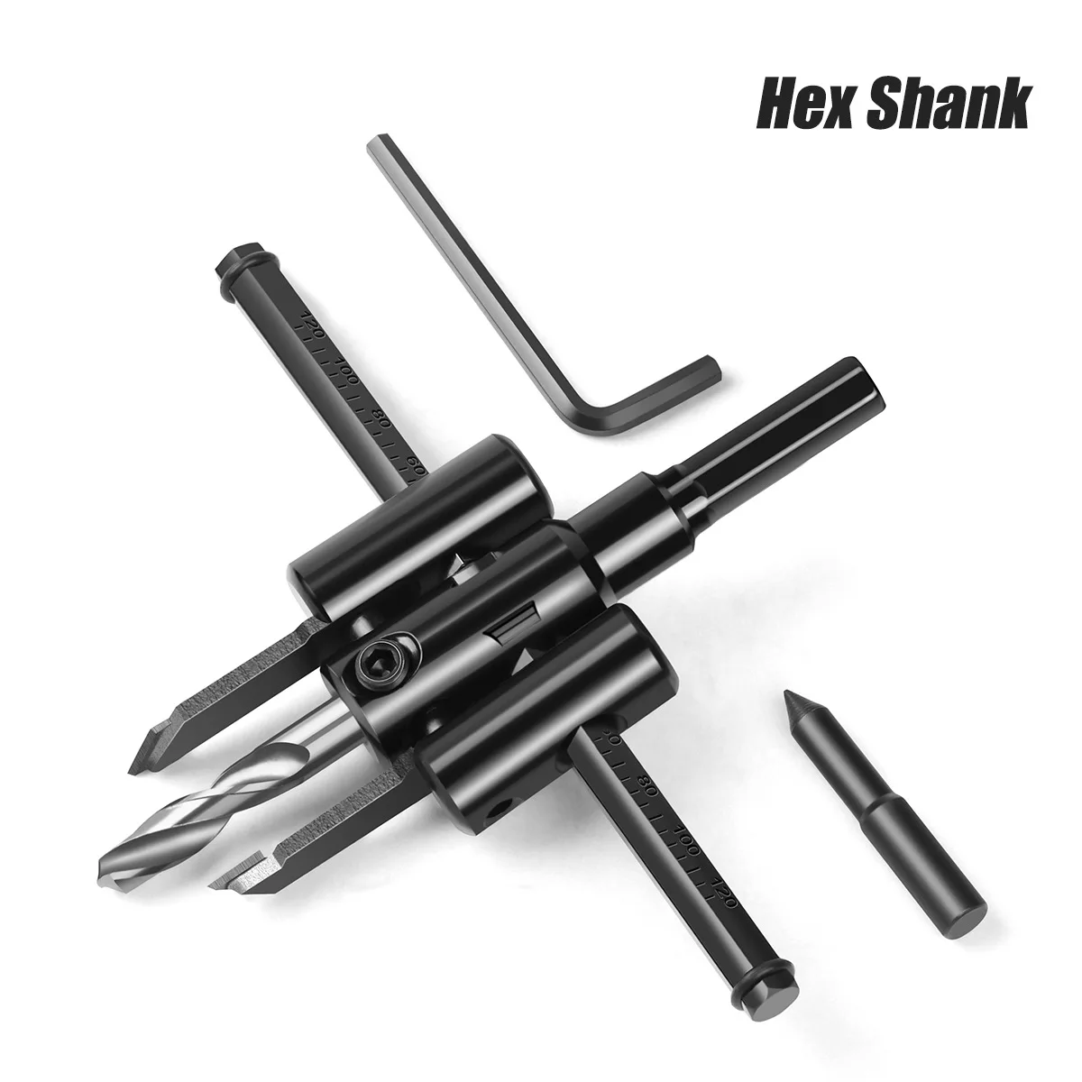 1PC 30/40-120/200/300mm Adjustable Hole Opener Circle Hole Cutter Circle Hole Saw Aircraft Type Wood Drill Bit DIY Tool