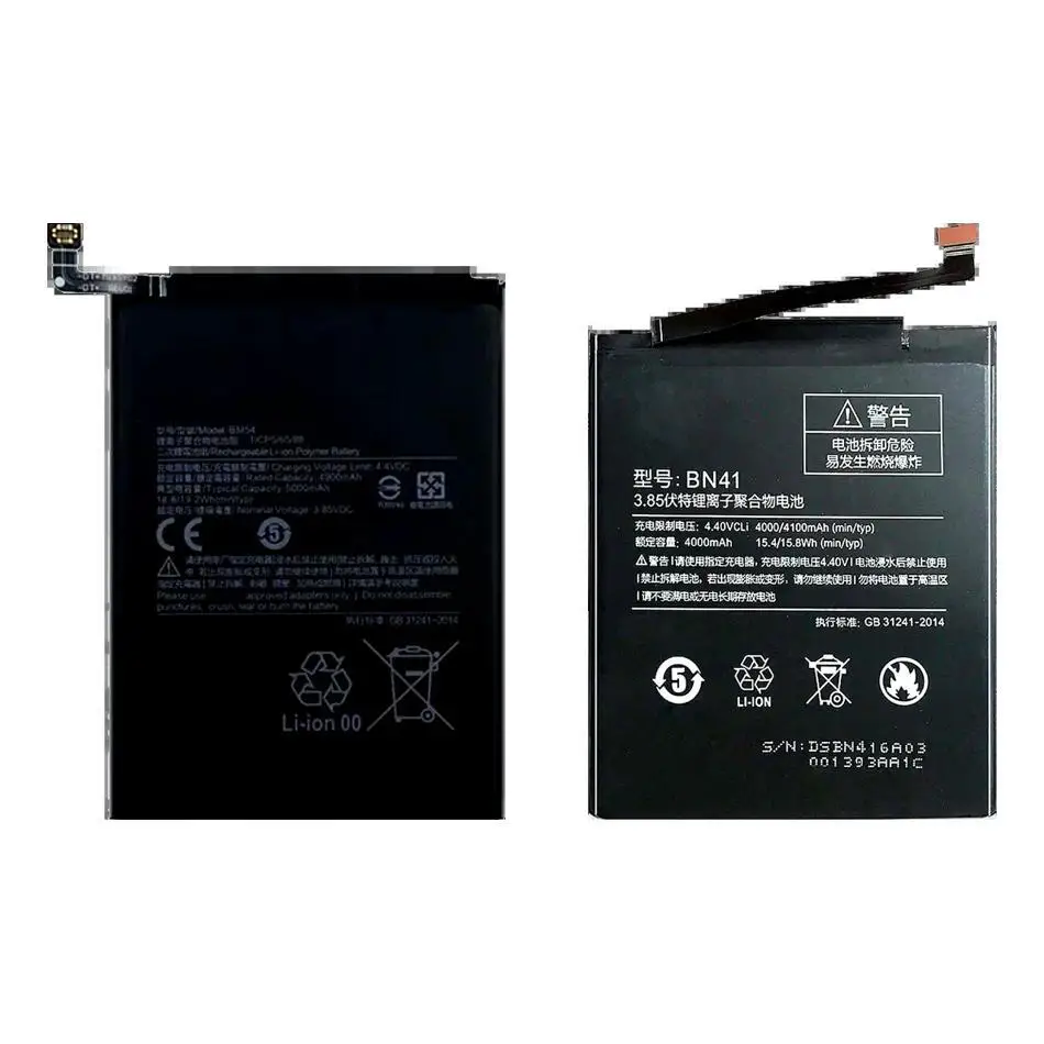 

Mobile Phone Battery Long-Lasting BM54 4100-5000Mah For Xiaomi Redmi Note 4G+64G 4X 800U 9T 4 Mtk Helio Pro 4G