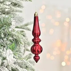 Colorful Paintings Cone-shaped Christmas Ball Electroplated Water Droplets Xmas Tree Hanging Ball Elegant Plastic