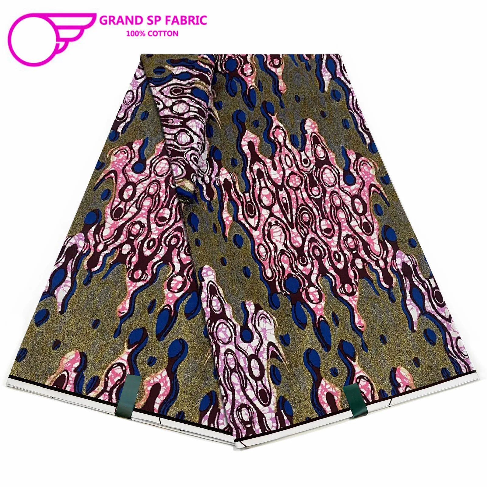 Grand Super Fabric 100% Cotton African Wax Fabric High Quality Wax Print Ankara Fabric For Sewing 6yards Women Fabric FF-14-60