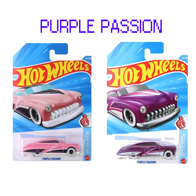 Coche Original Hot Wheels Purple Passion Toys 1/64, vehículo fundido a presión, modelo de aleación HW FAN DRIVEN, colección, regalo de cumpleaños