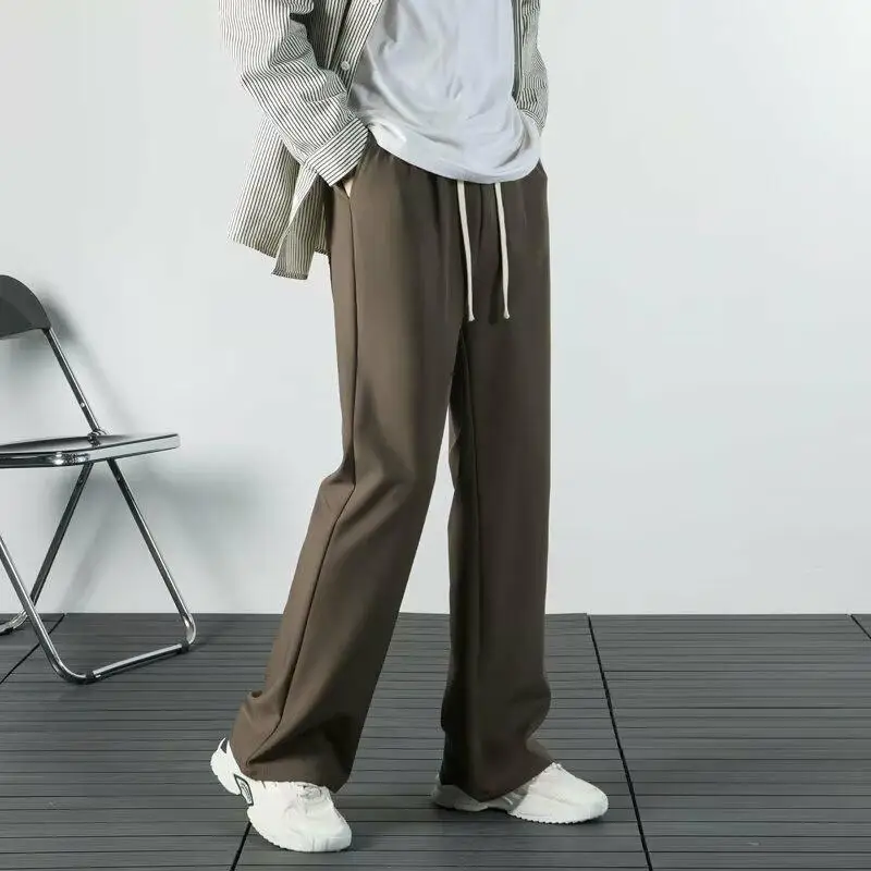 

Bla Bell Bot Straight Leg Casual Pants Men's American Retro Drape Slimming Floor-Length Versatile Wide Leg Western Pants