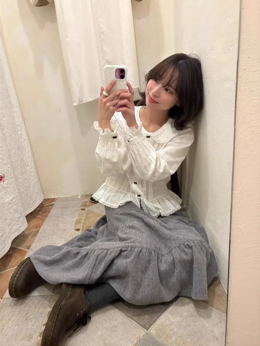 Saia Midi E de Cintura Alta Estilo Vintage para Mulheres em Fibra de Poliéster para Uso Diário e Ocasiões Urbanas