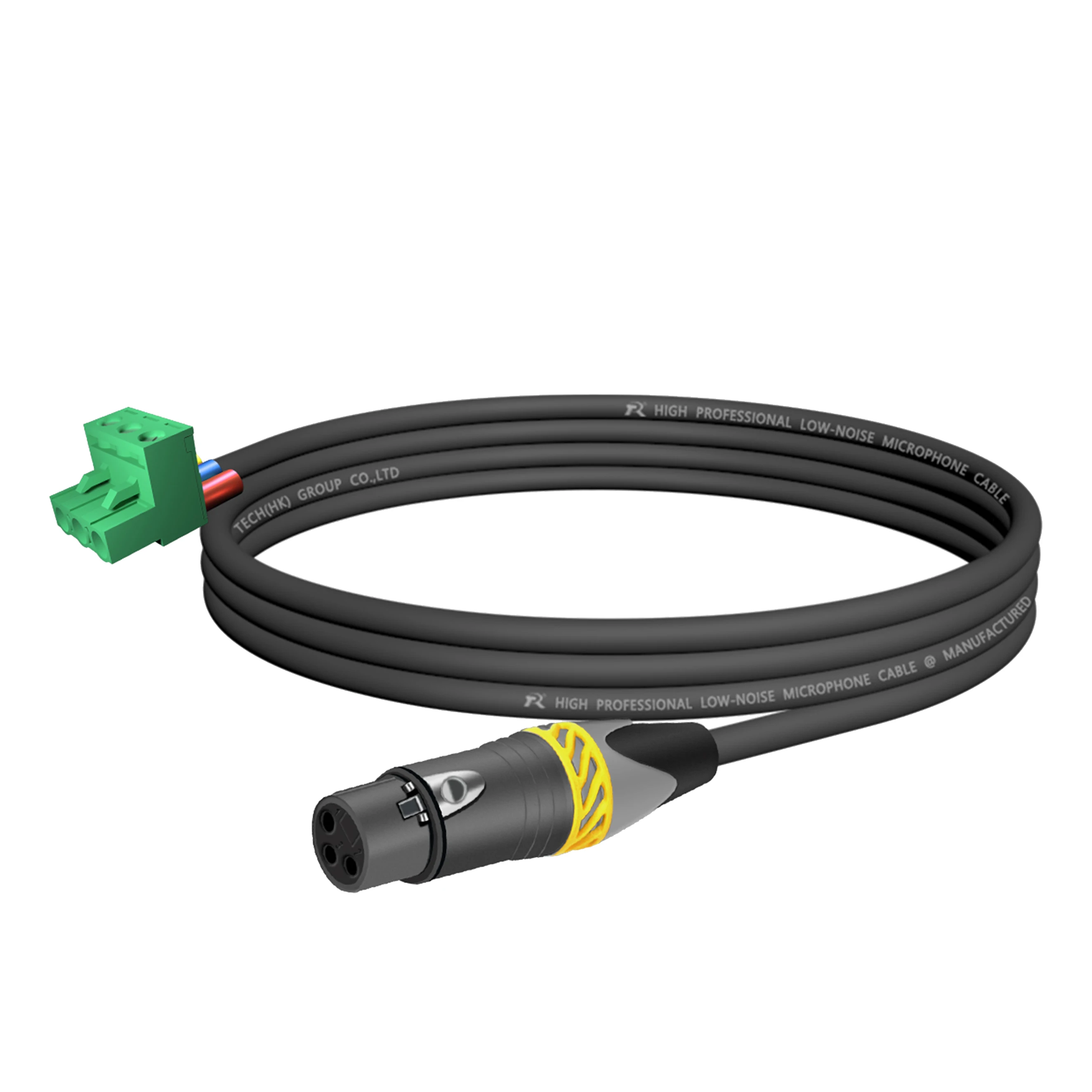Gerades 3-Pin-XLR-Stecker-Buchse-Kabel auf 5,08 mm 3-P Phoenix-Terminal, rauscharmes, abgeschirmtes Mikrofonkabel, stabile Signalübertragung – Detail 15