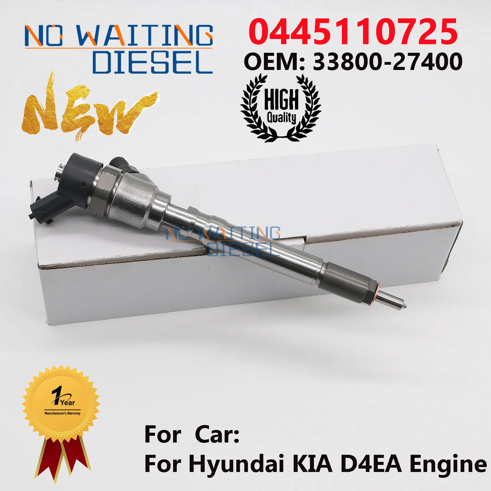 0445110725 Genuine Injector 33800-27400 Diesel Fuel Injection Number 0 445 110 725 For Hyundai KIA D4EA Engine 3380027400