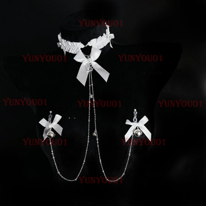 Cat Claw Lace Collar Female Grass Body Chain Breast Clip Bell Bow