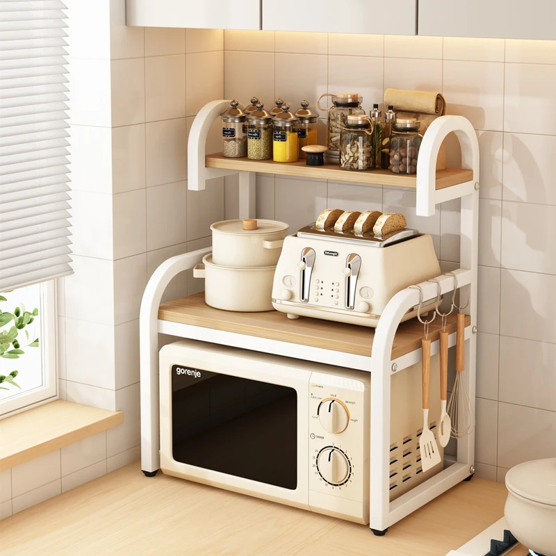

Kitchen second floor microwave oven rack countertop multi-layer stage storage stove seasoning shelf multi-function