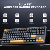 AULA F87 Pro Mechanical Keyboard Customized Wired 2.4g Wireless Tri-mode 8000mAh HotSwap RGB PBT Light Gasket for Laptop PC Gift