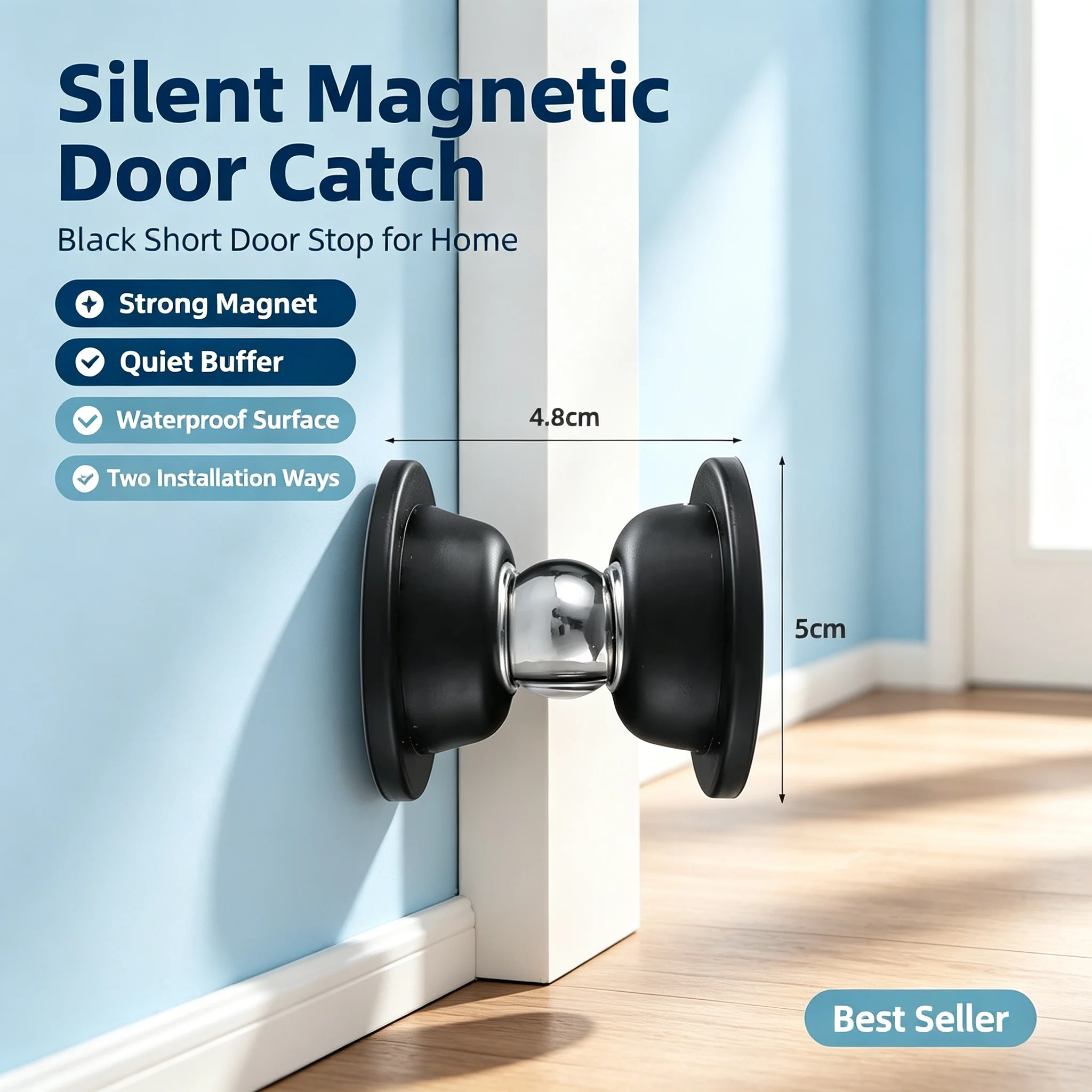 Mute Touch‑Sensitive Magnetic Silicone Door Stopper Anti‑Collision Strong Suction for Hotel Household Interior Door Guard