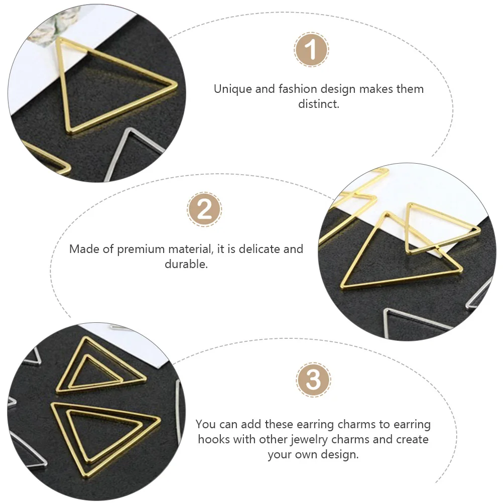 

60pcs Geometric Earring Pendants Jewelry Charms Metal Pendant Set for Necklaces Bracelets Making Creative Accessories Girls