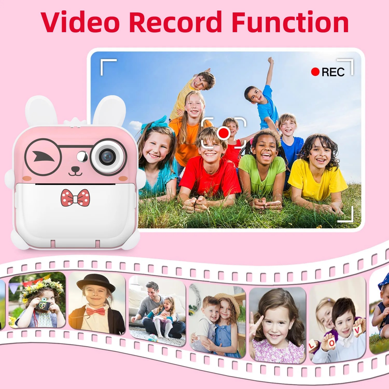 Children 1080P HD Digital Camera  Mini Thermal Printer Photography Instant Print Photo HD Digital Video Cameras Portable Toy