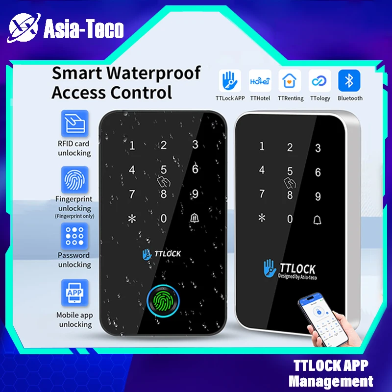 NFC RFID Card Reader TTLOCK App Bluetooth Fingerprint Lock Support G2 Wifi Gateway Access Controller System IP67 Waterproof MJ03