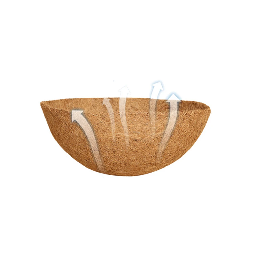 Iron Hanging Basket Set 2pcs with Natural Coconut Coir Lining for Air Circulation Healthy Plant Growth For Balcony Use