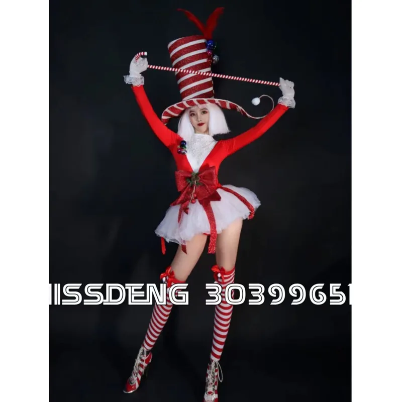 

Bar DS Nightclub DJ Cosplay Costume New Model Gogo​Red Performance Costume For Women New Year B Group Parade Costume