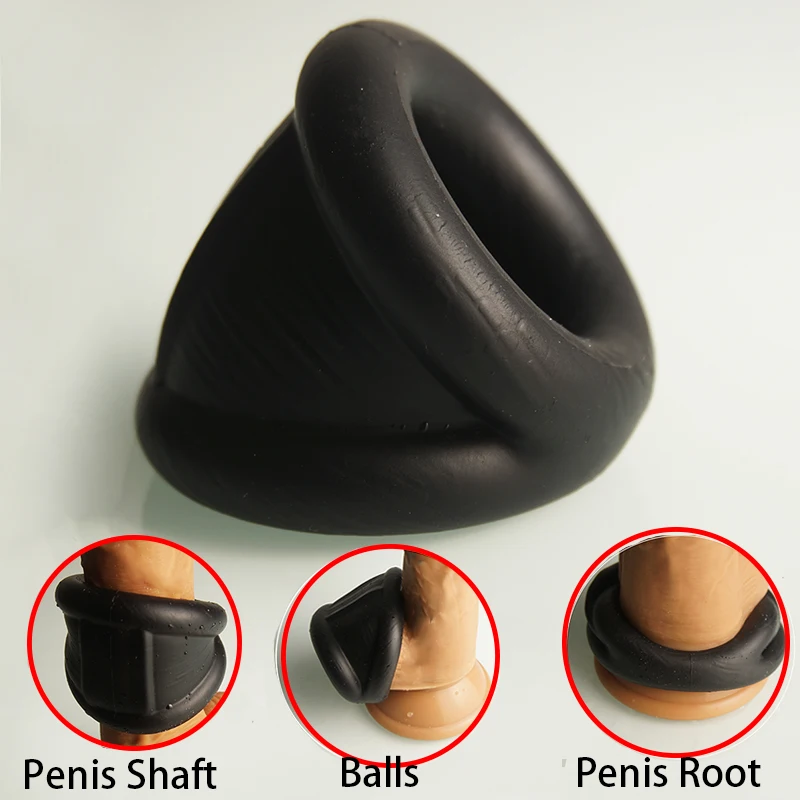 Silicone Erection Cock Penis Ring,Curved Cockring,Ejaculation Delay Scrotum Testicles Ball Stretcher,Sex Toys for Men