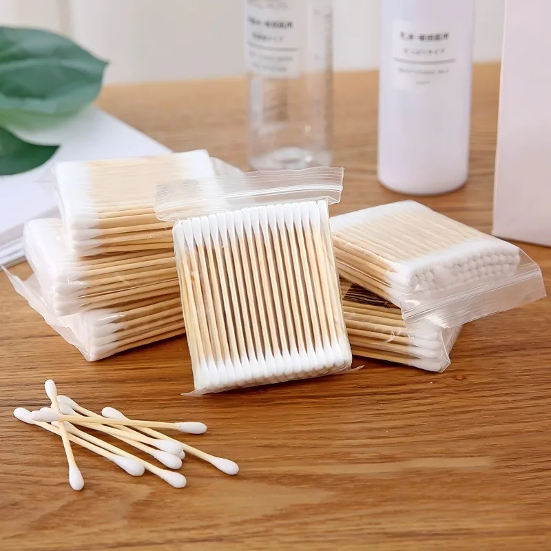 100/300/500pcs Disposable Double Headed Cotton Swab Makeup Cotton Swab Cotton Ear Swab Cotton Ball Makeup Remover Cotton Swab