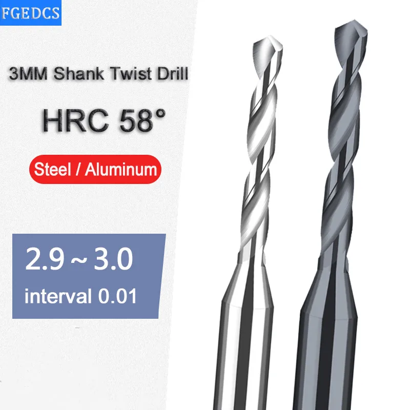 

Carbide Alloy Drills Tungsten Steel Stainless Twist Bit 2.91 2.93 2.94 2.95 2.96 2.97mm Metal Drill Bits For CNC Milling Machine