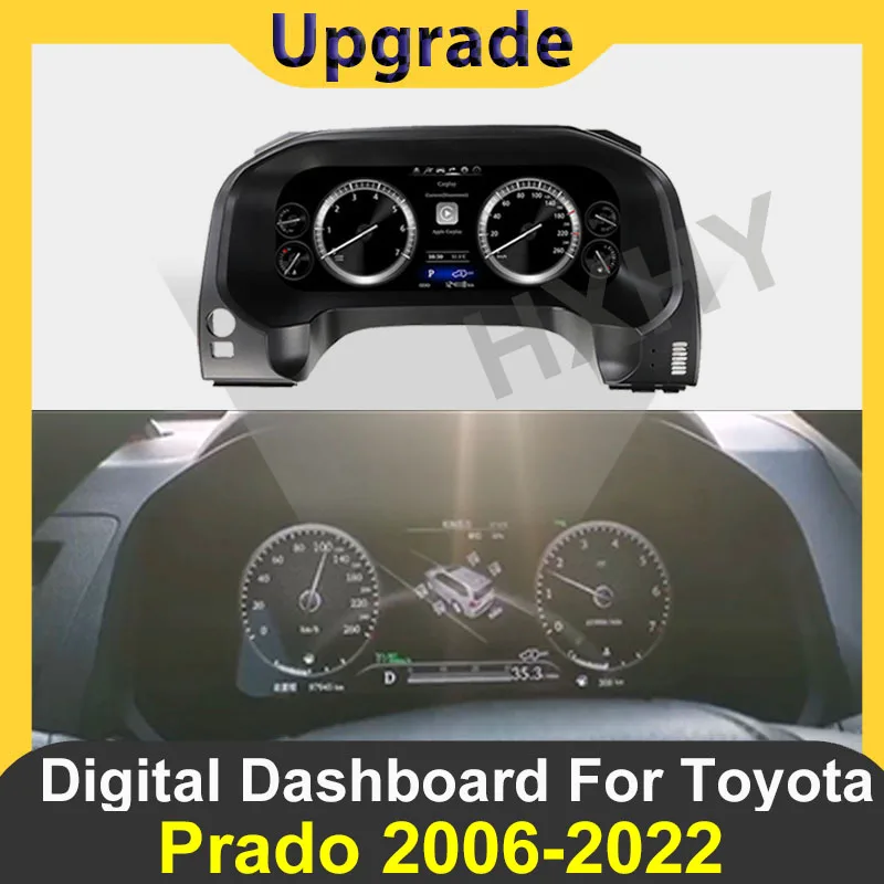 

2024 Latest Original Car Digital LINUX Instrument Cluster for Toyota Prado 2010-2020 LCD Speedmeters Dashboard player