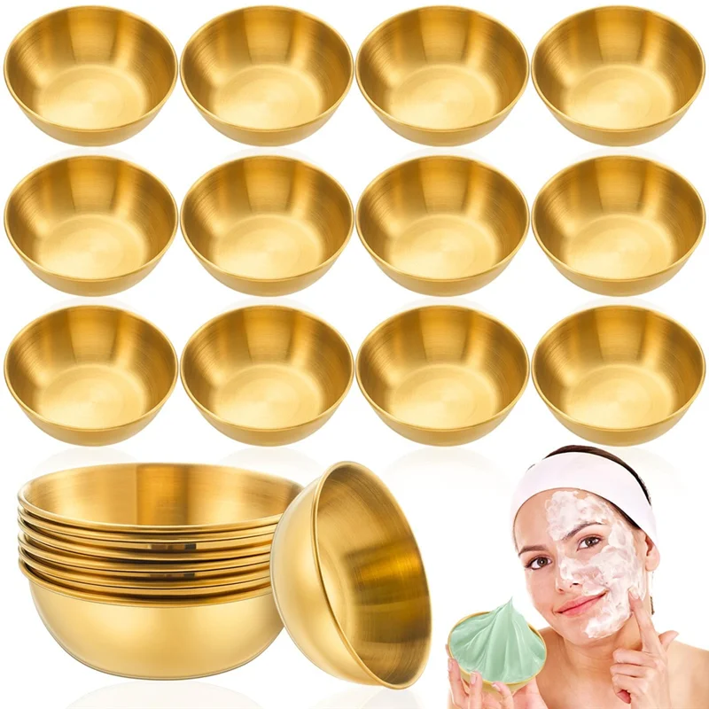

PORK-For Lady Women Skincare Home Salon Cosmetic 12 Pcs 3.5 Inch DIY Face Mask Mixing Bowl,Small Mixing Esthetician Supplies