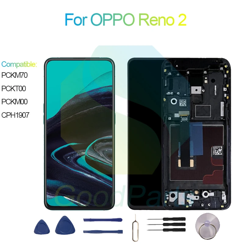 For OPPO RENO 2 Screen Display Replacement 2400*1080 PCKM70, PCKT00, PCKM00, CPH1907 RENO 2 LCD Touch Digitizer Assembly