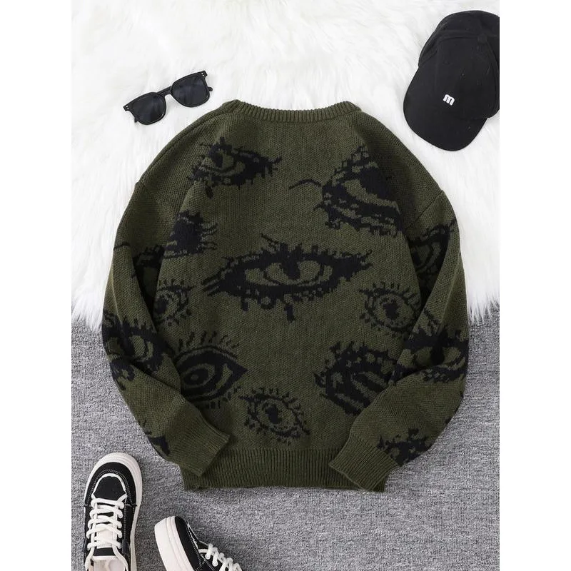 

Loose Jacquard Sweater Flower Pattern Knitted Women's Spring Fashion Comfortable Fit Casual Wear Easy Care Fabric