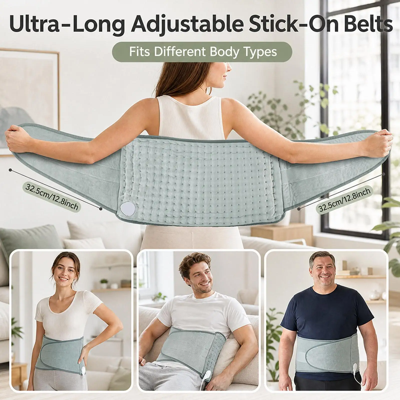 Heating Waist Pad Heating Waist Belt With 9 Temperature Levels Thermal Heated Belly Belt For Women Adults Parents Grandpa