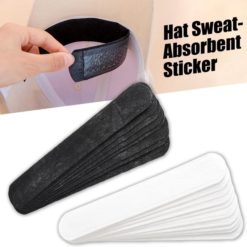 30/50Pcs Hat Sweat Absorber Stickers Summer Cap Anti-Dirty Liner Bands Sweatband Hat Size Reducer Sweat Absorbing Strips Pads