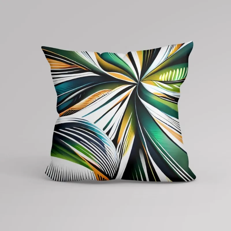 Tropical Plant Living Room Sofa pillowcase Light Luxury Style Hotel Pillow Cover Abstract Green Plant Sofa Cushion