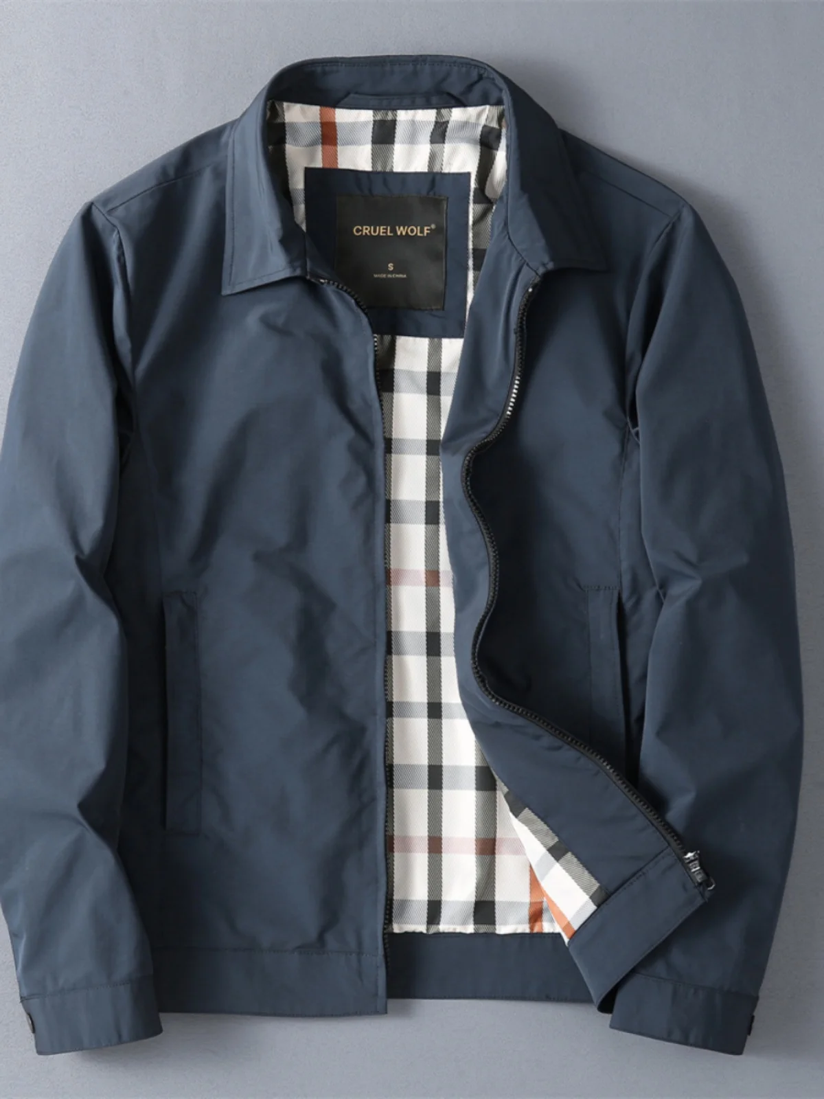 

Autumn 2025 Men's Casual Luxury Collar Adstrative Jaet Outerwear Youth Busin Sle Multi-ket Breathable Polyester