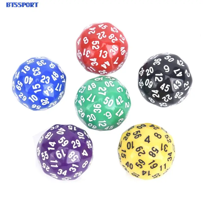 1 pz 60 dadi faccia per gioco poliedrico D60 Multi Sided acrilico dadi regalo per gli amanti del gioco TRPG