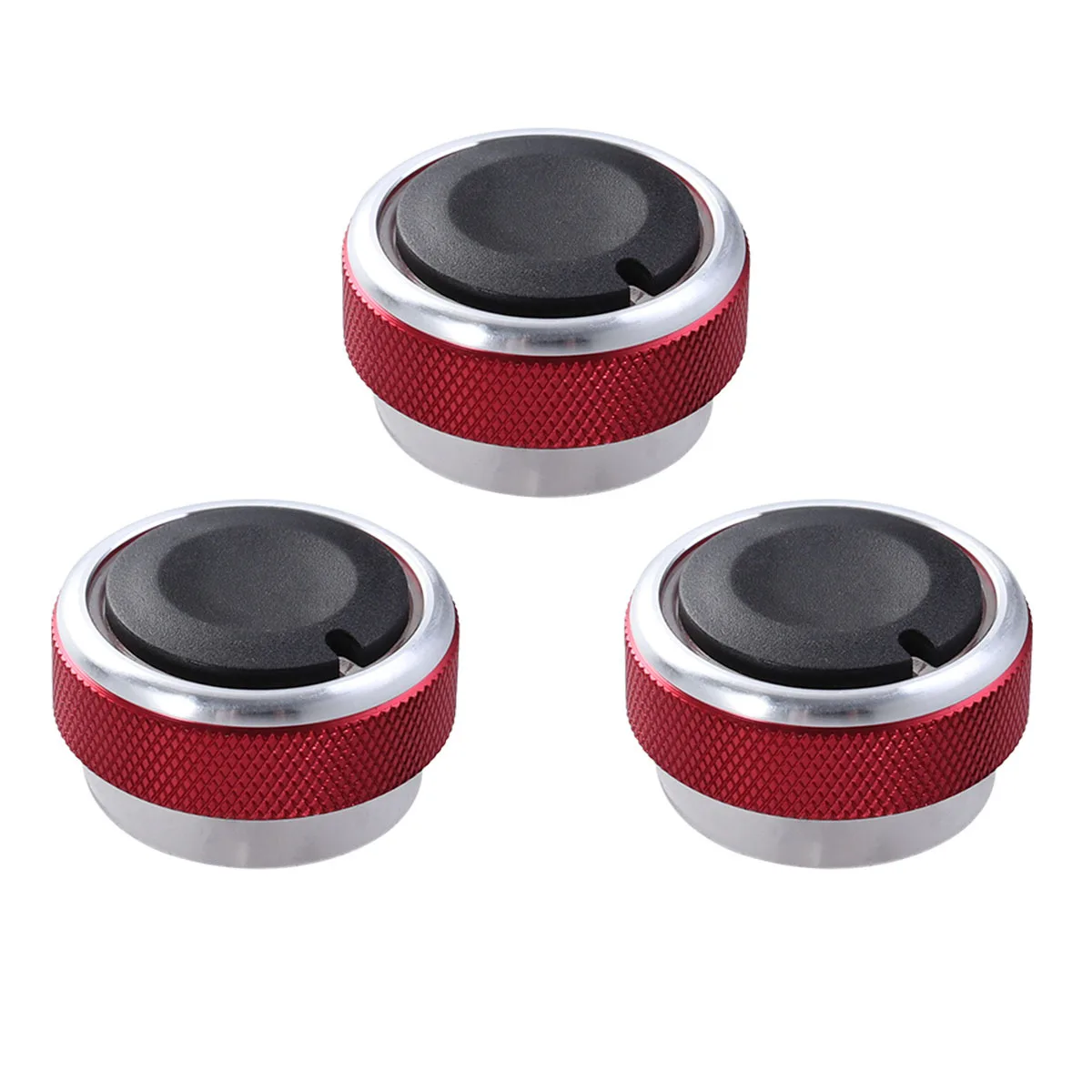 3 Piezas de Perillas de Control de Aire Acondicionado Rojas para Mondeo 2 3 2005-2014, Botón de Aleación para Aire Acondicionado, Interruptor de Luz Interior, Fácil Instalación