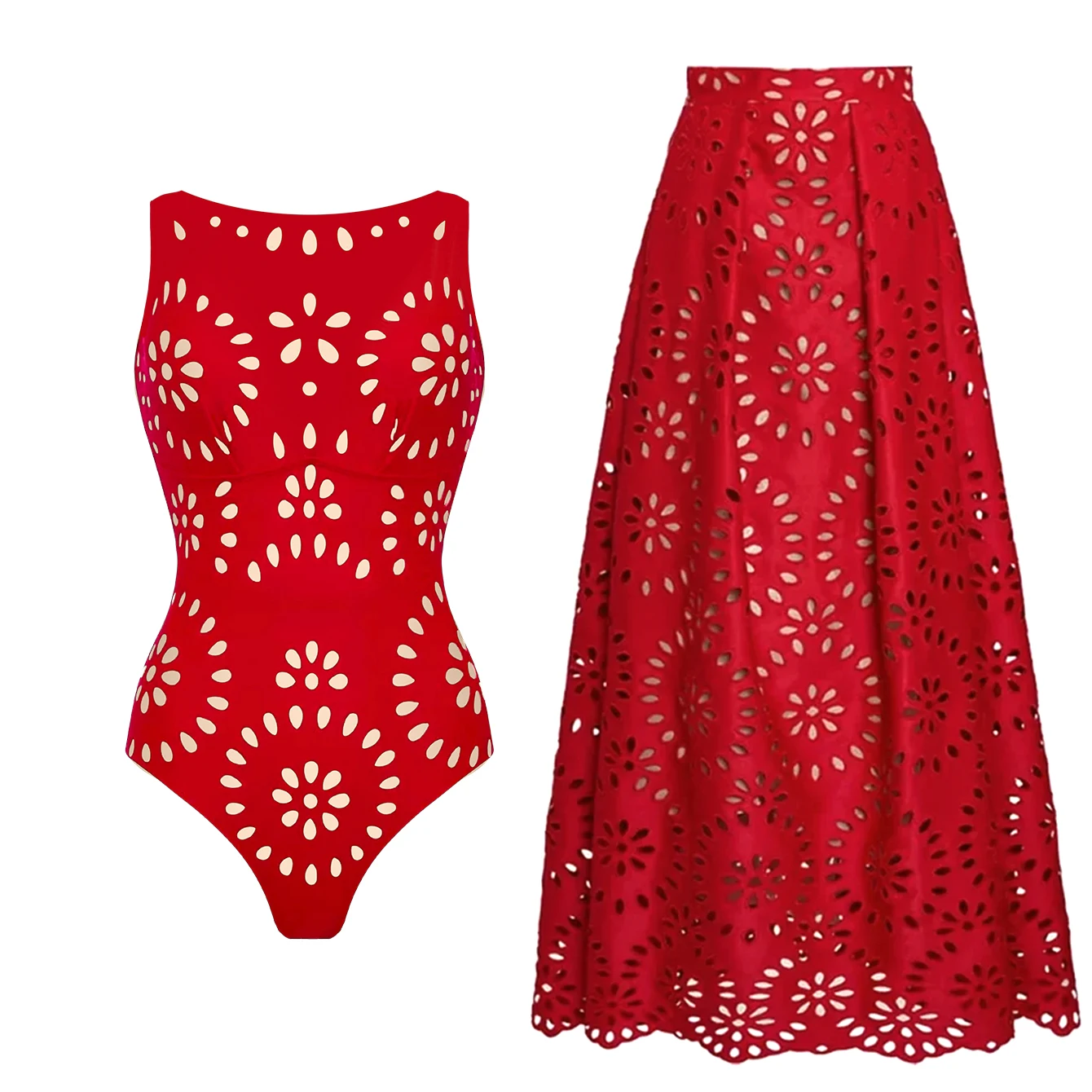 2Pcs Printed Swimsuit Women Sexy Swimwear New Bikini With Long Skirt Female Biquini Push Up Swim Suit Bodysuit Beachwear CoverUp image 2